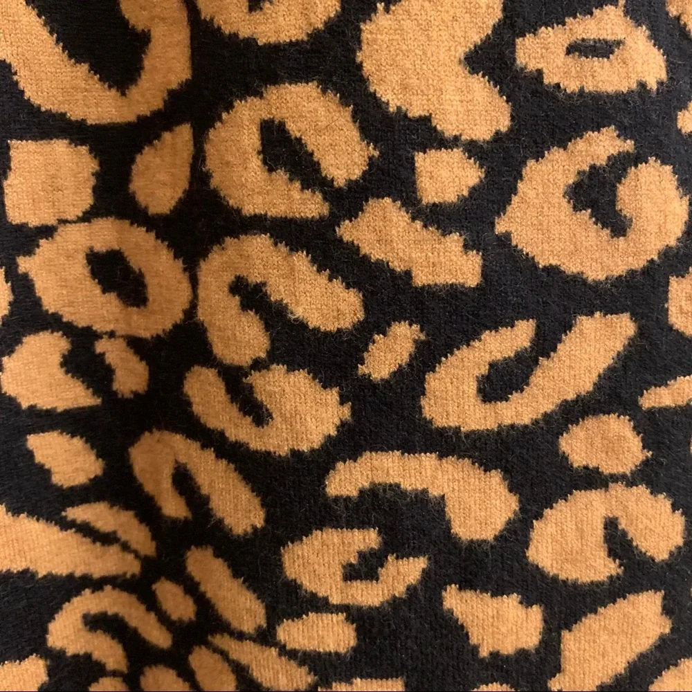 NWT THML Leopard Knit Wide Leg Tie Cropped Pants - Picture 10 of 14